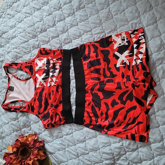 SHEIN Pants - Tank top  & Bike Short, Cartoon Graphic Crop.